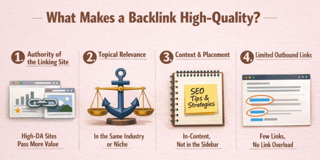 High Quality Backlink Factors Graphic