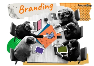Team of marketing discussing about branding