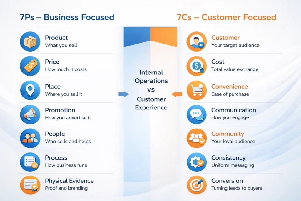7Ps and 7Cs of Digital Marketing.