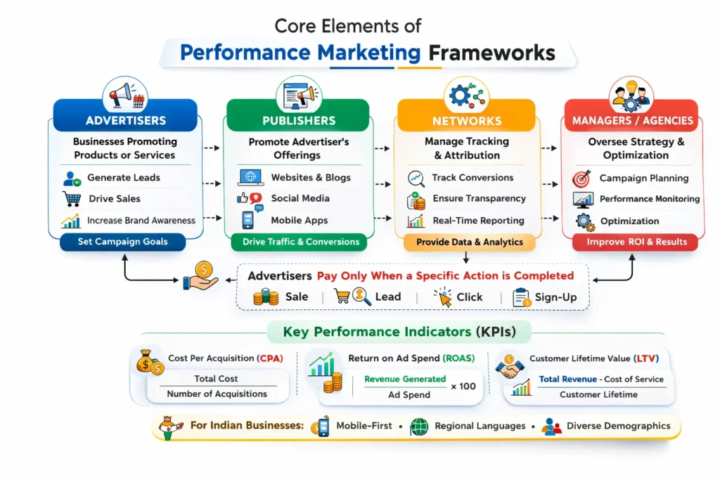 Performance marketing framework infographic