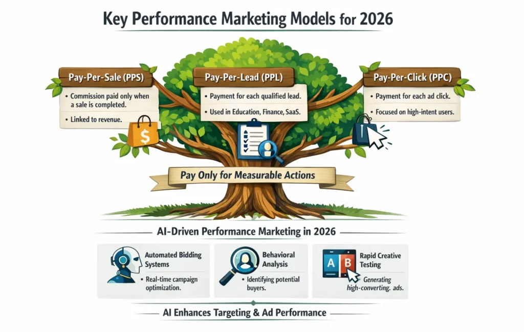 Performance marketing models infographic