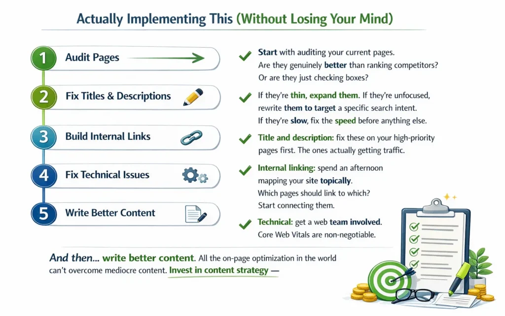 5-Step SEO Implementation Checklist Infographic
