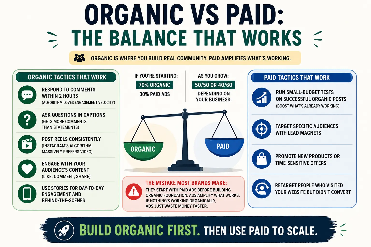 Organic vs Paid Social Media Balance
