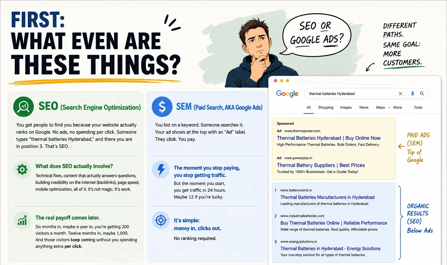 SEO vs SEM Search Results Comparison