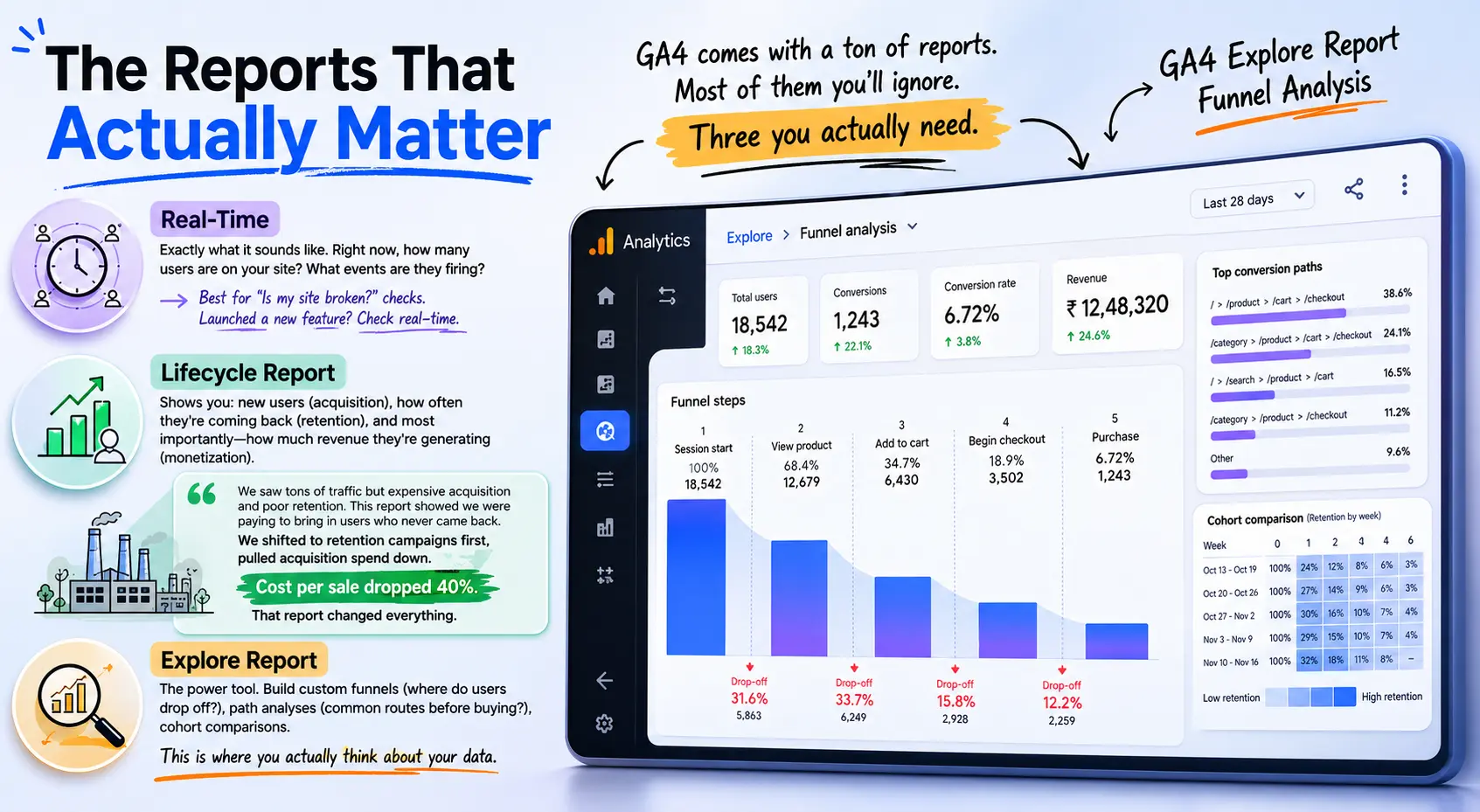 GA4 Reports Funnel Analysis Dashboard