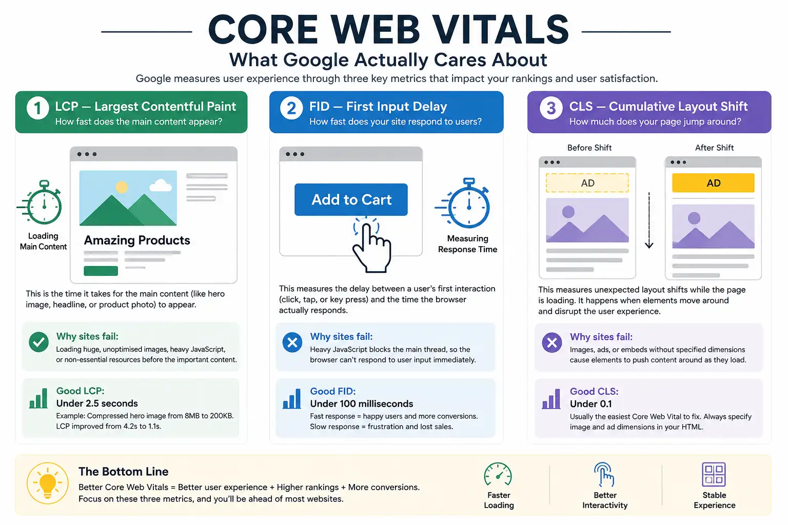 Core Web Vitals LCP FID CLS Guide